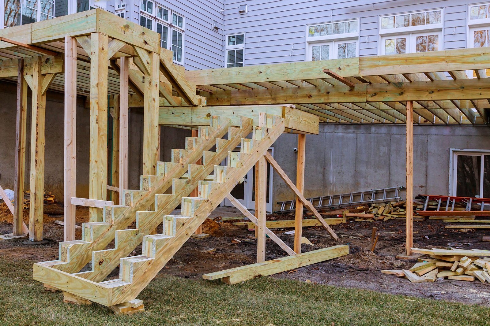 A luxury white mansion